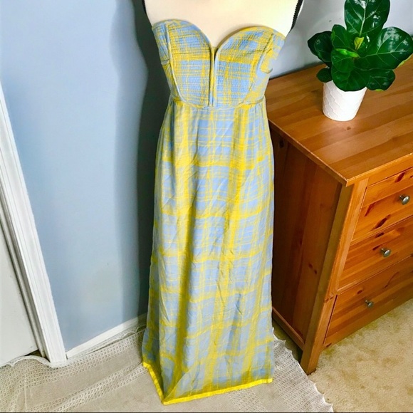 Quilted 100% Silk Maxi Dress Maple Anthropologie - Picture 2 of 8